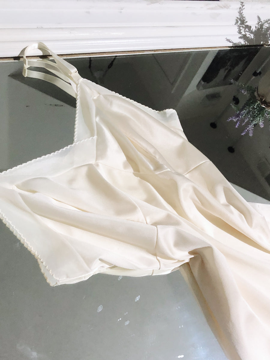cream slip dress maxi Cream Maxi Slip Dress With Mesh Trim Lining – Bomb Bayb Co