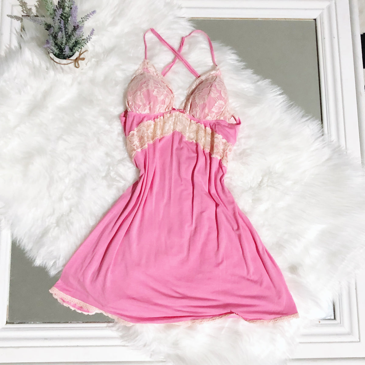 victoria secret night dress Victoria's Secret Pink Lace Detailed Slip Dress – Bomb Bayb Co