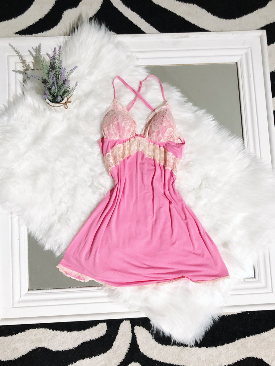 Victoria's Secret Pink Lace Detailed Slip Dress Bomb Bayb Co Victoria's Secret Pink Lace Detailed Slip Dress Bomb Bayb Co