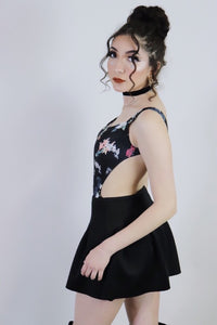 80's Vixen Vintage Cut Out Floral Bodysuit