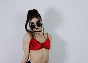 Vintage Vybe Rendezvous at Midnight Red Bralette