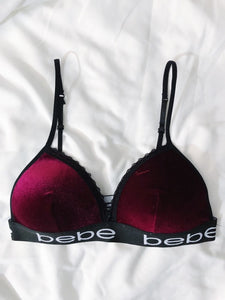 Be My BeBe Burgundy Velvet Bralette