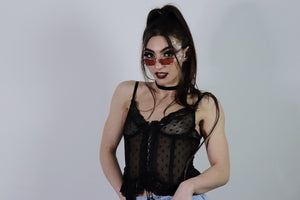 Be Yours Black Mesh Bby Girl Top