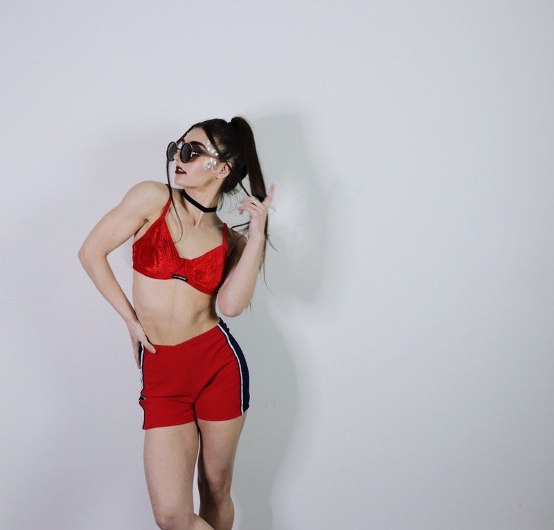 Vintage Vybe Rendezvous at Midnight Red Bralette