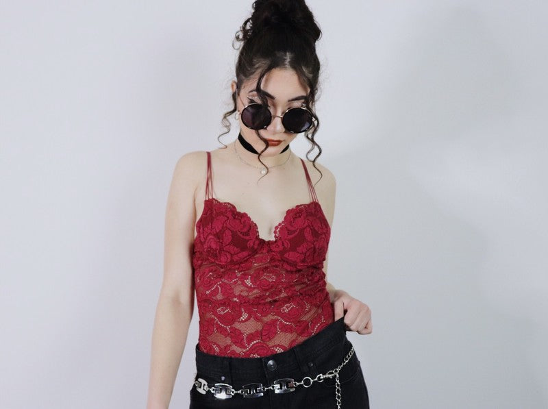 Icing on Top Italian Made Red Rose Bodysuit