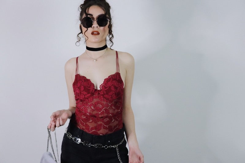 Icing on Top Italian Made Red Rose Bodysuit