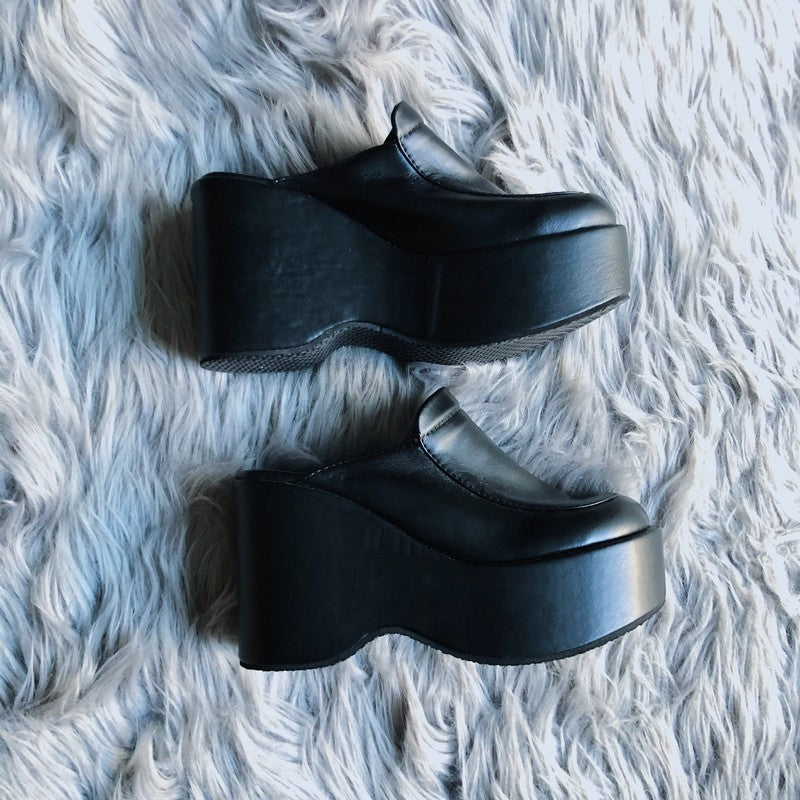 Vintage 90's Grunge Chunky Platform Mules