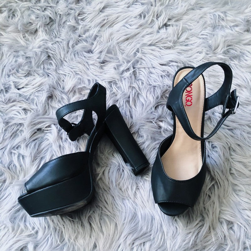 Ready For You 90’s Platform Peep Toe Heels