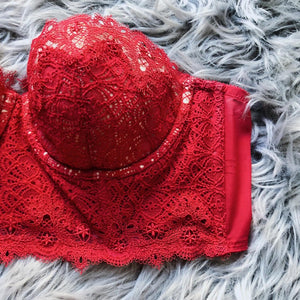 Red Lace Mesh Victoria's Secret Corset