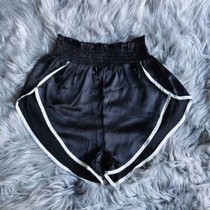 However Long, I'll Wait Highwaisted Black Shorts