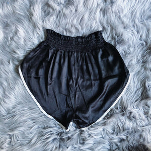 However Long, I'll Wait Highwaisted Black Shorts