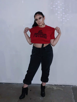 Vintage Just a Little Psycho Crop Top