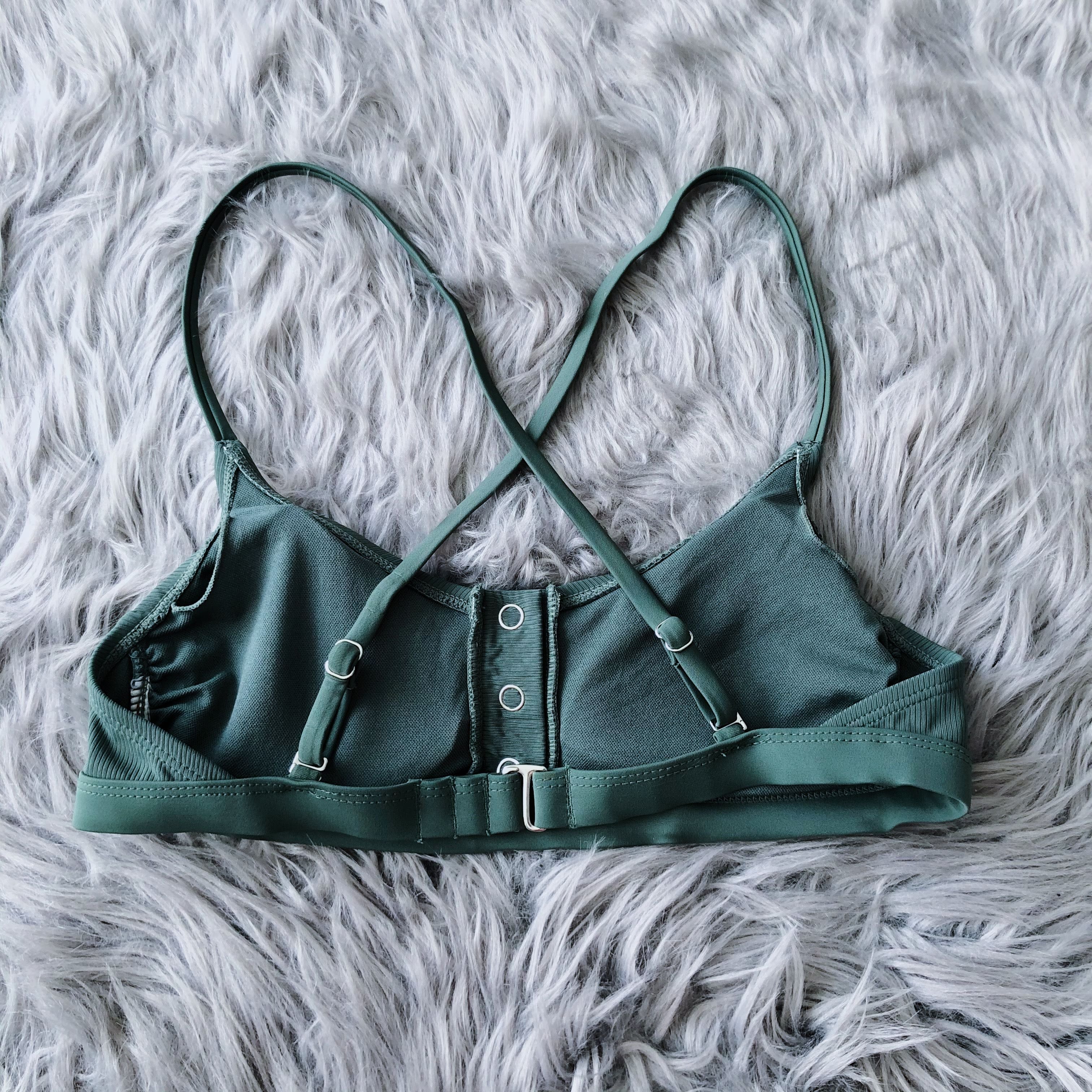 Always Yours Army Green Button Up Bralette