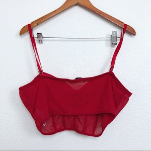 XL Red Mesh Not Structured Brassier Crop Top