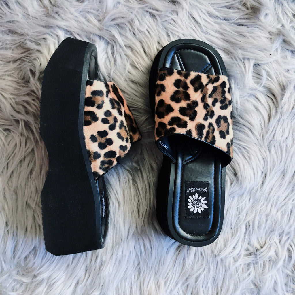 90's Leopard Platform Sandals