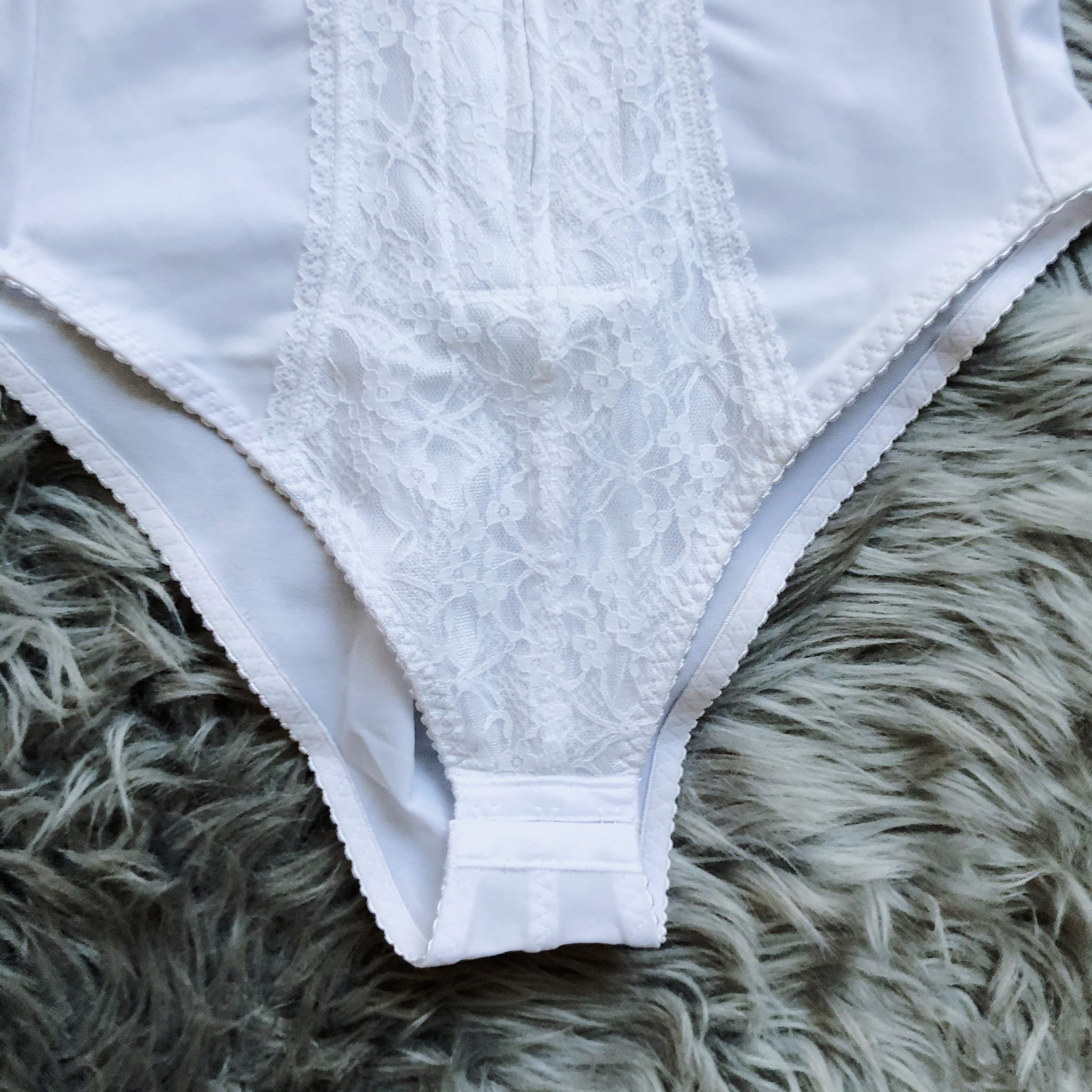 Wish You Were Mine White Lace Detailed Bodysuit