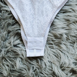 Wish You Were Mine White Lace Detailed Bodysuit