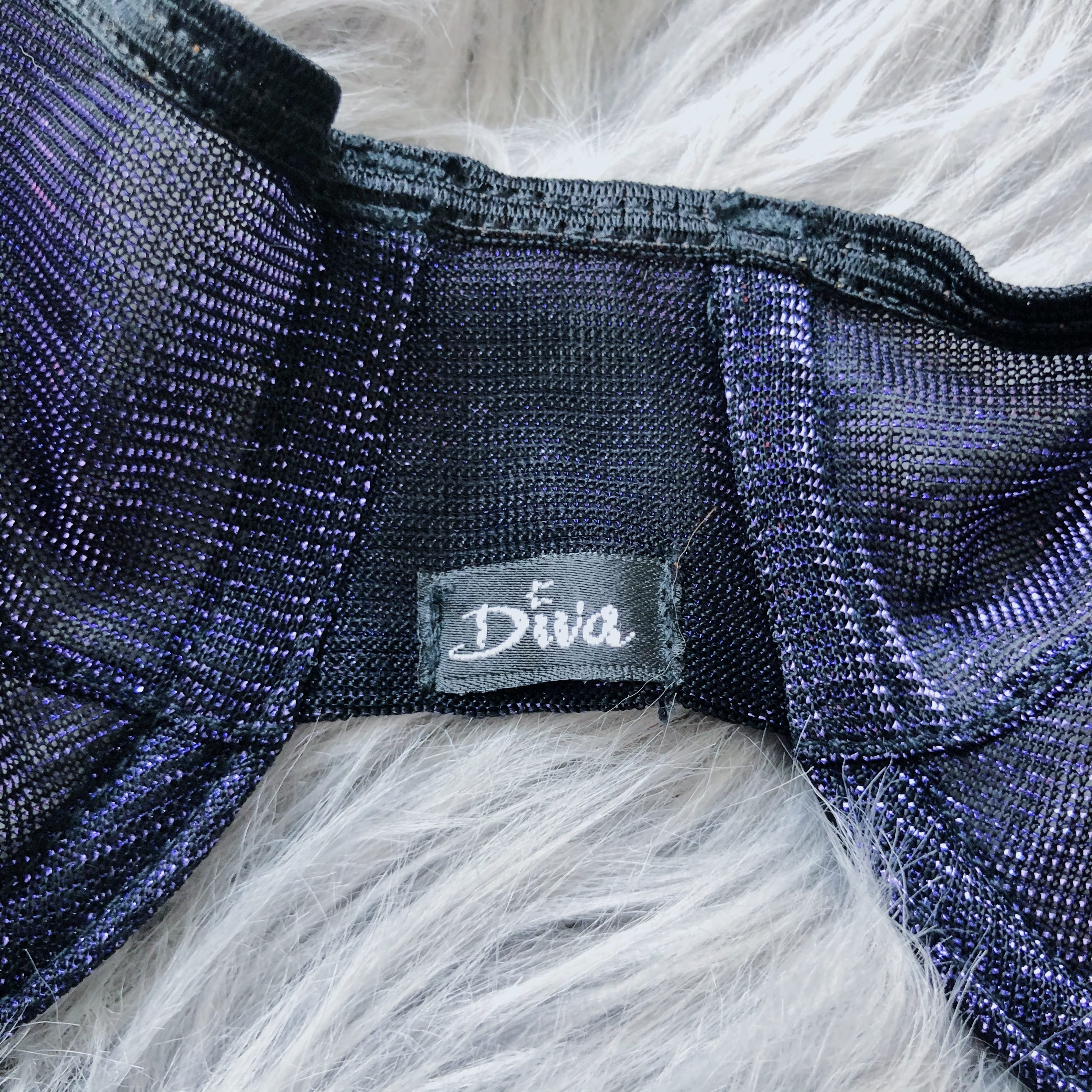 Prada Bae Purple & Black Sheer Sparkly Bralette