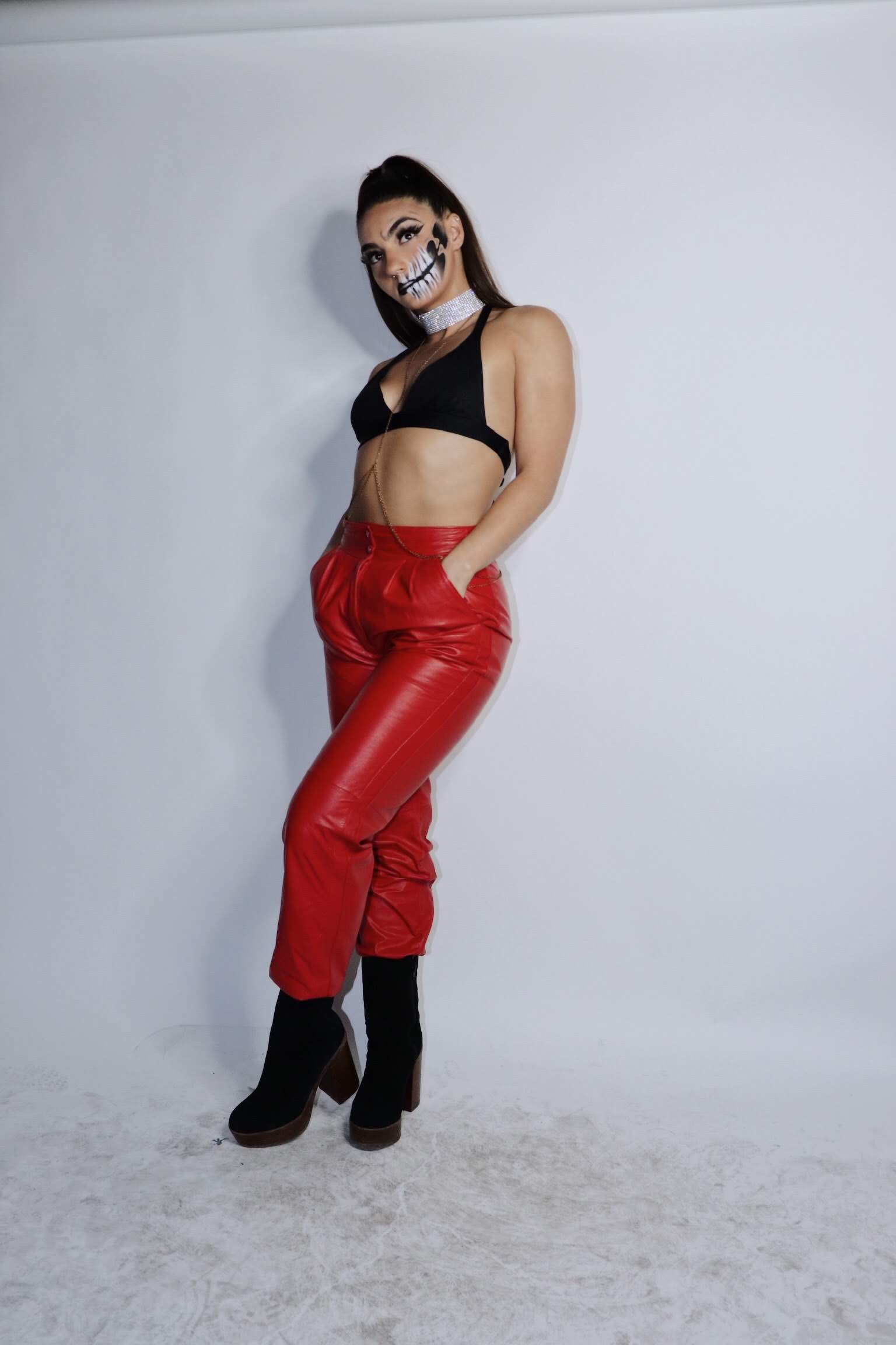 Rake It Up Red Authentic Vintage Leather Pants