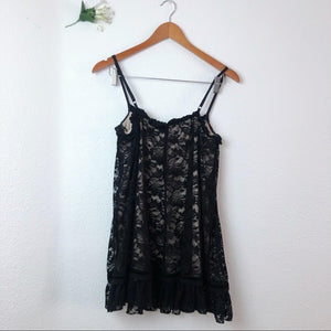 Black and Nude Forever 21 Lace Babydoll Slip Dress