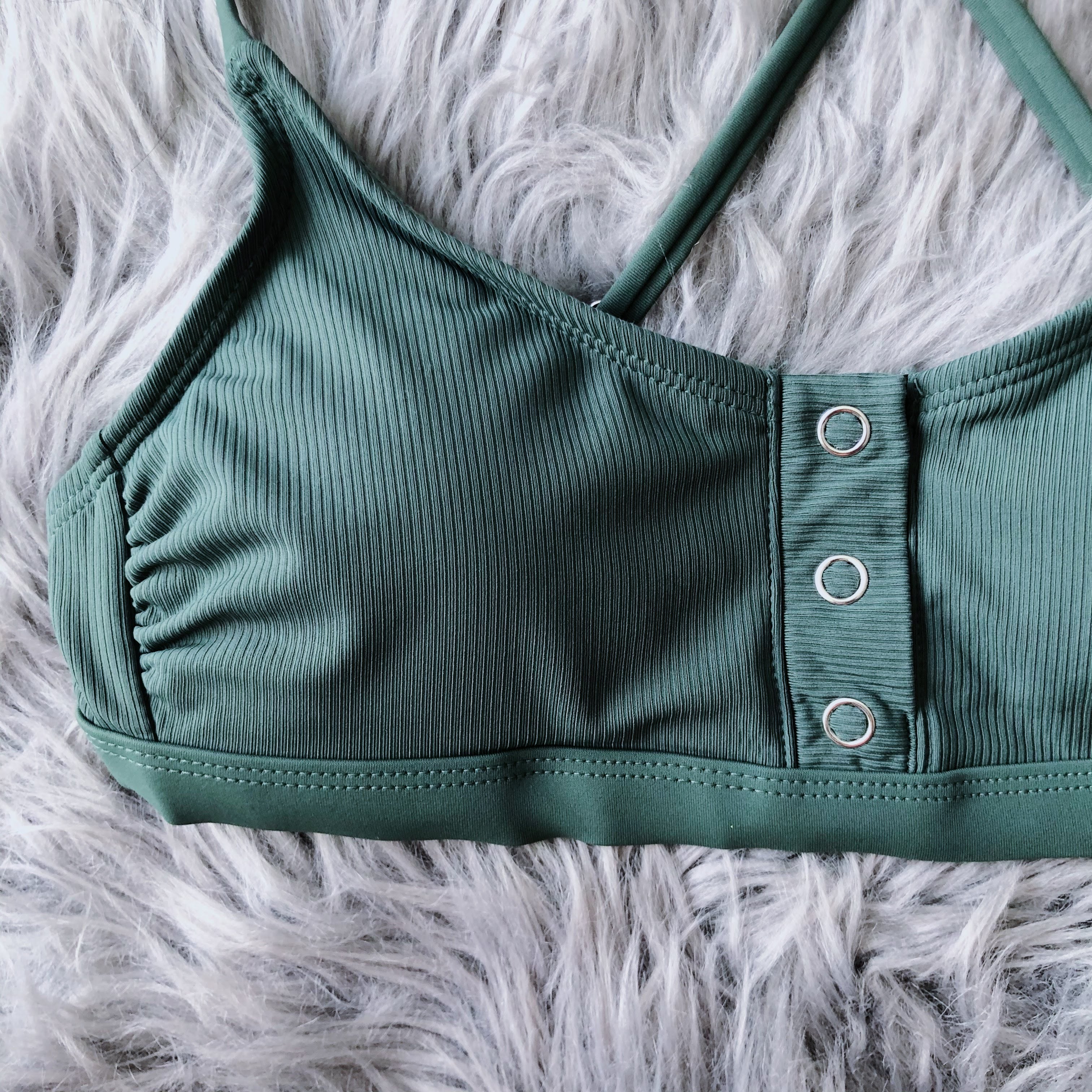 Always Yours Army Green Button Up Bralette