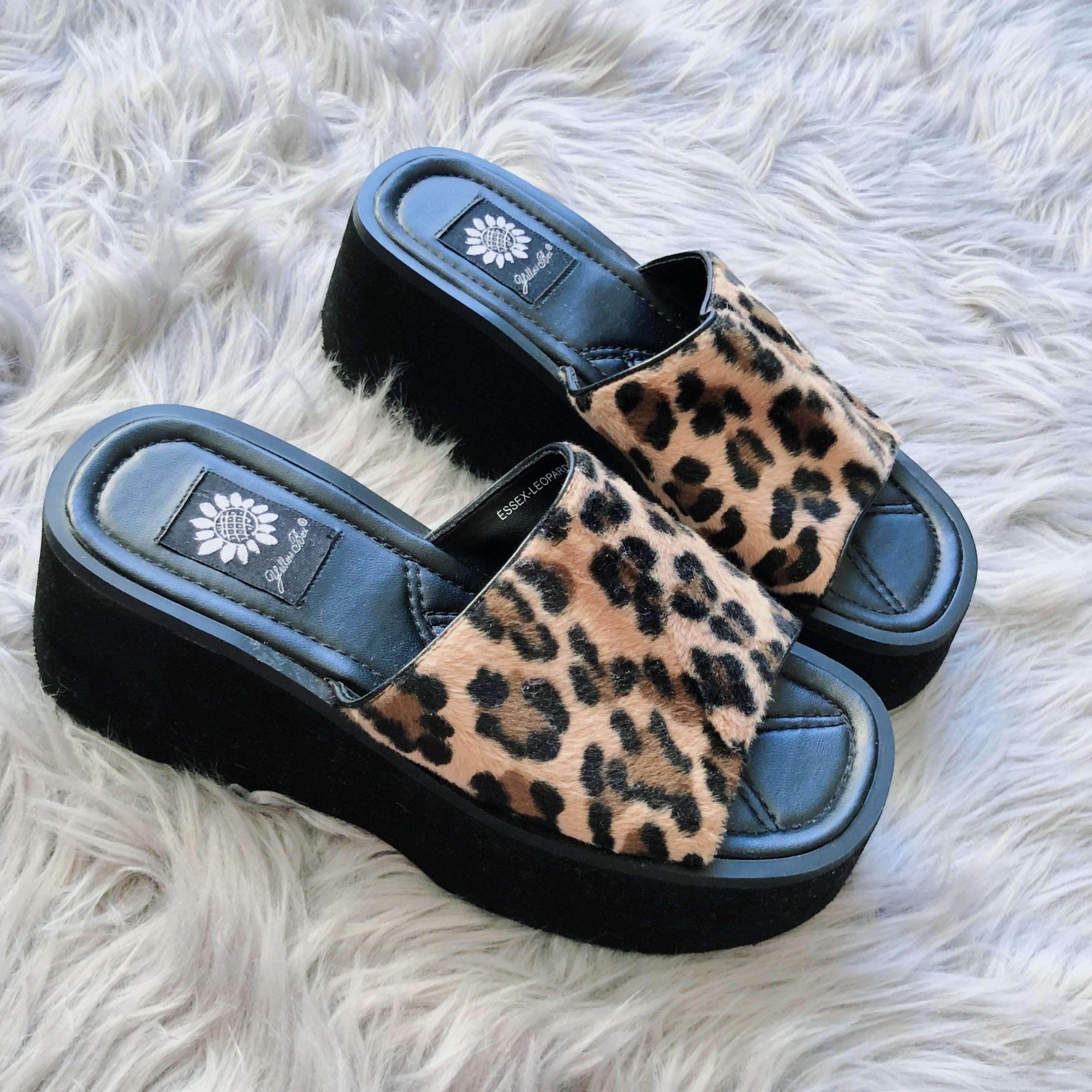 90's Leopard Platform Sandals