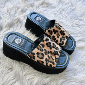 90's Leopard Platform Sandals