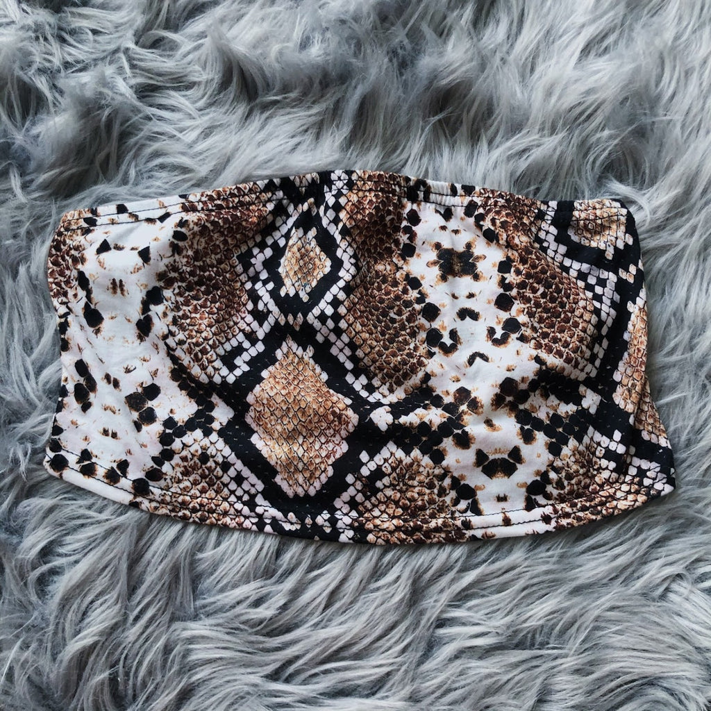 Steal the Spotlight Snakeskin Tube Top