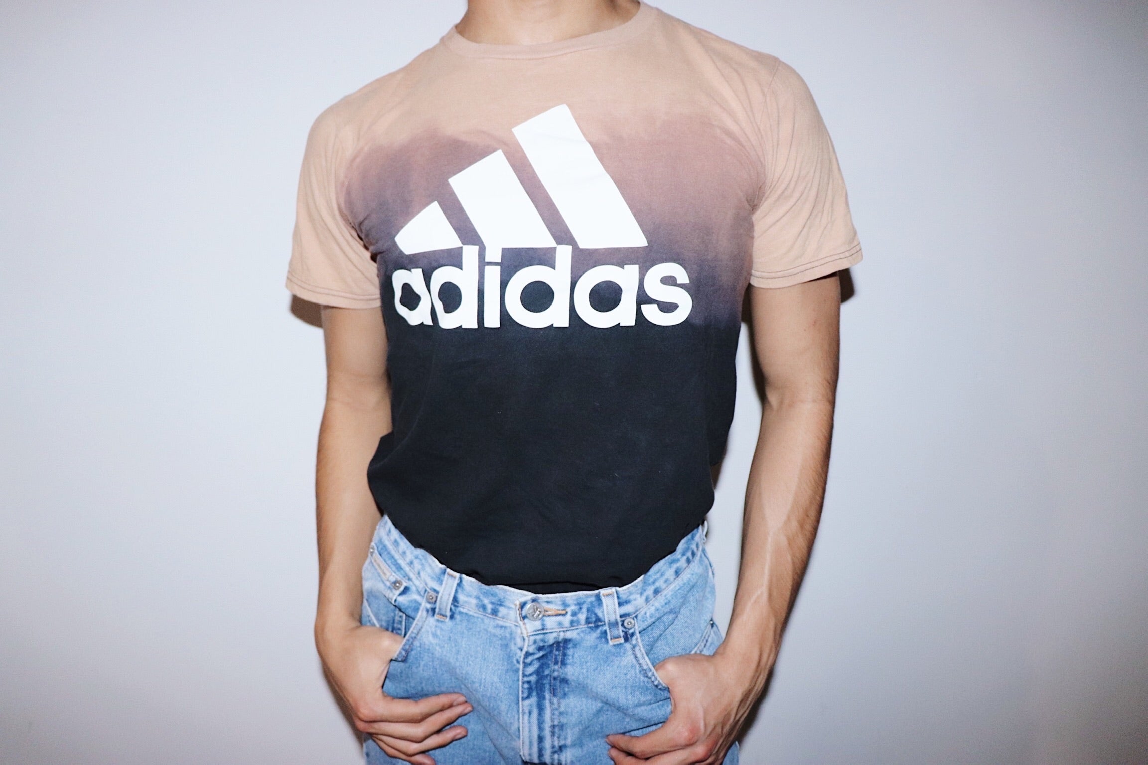 All You Can Trip Half Empty Acid Dipped Vintage Adidas Top