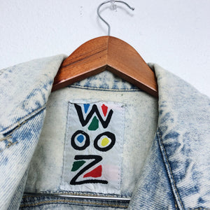 Vintage 80s Wooza Cropped Acid Wash Denim Jacket