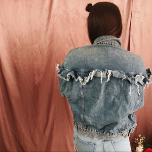 BDG Denim Distressed Button Up Jacket