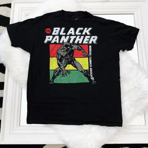 The Black Panther Vintage Comic Graphic Black Short Sleeve T-Shirt