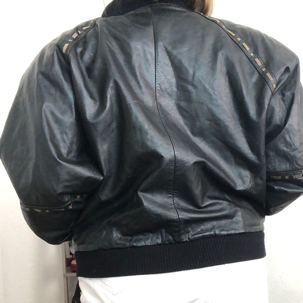 Z. Cavaricci Black Vintage Leather Jacket