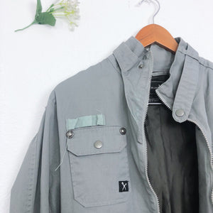 GRAY ZIP UP CUT & SEW UNISEX JACKET