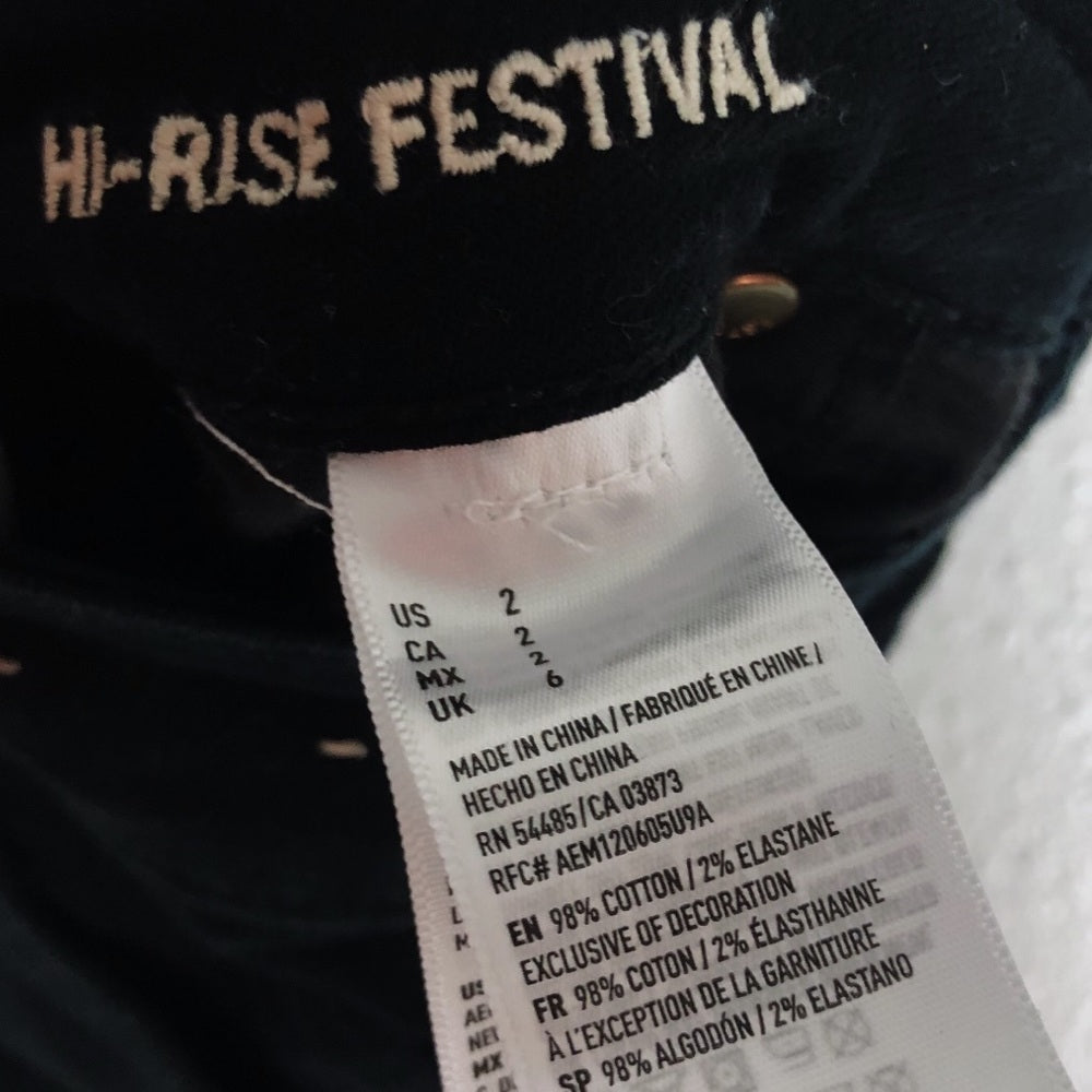 Black American Eagle Hi Rise Festival Shorts