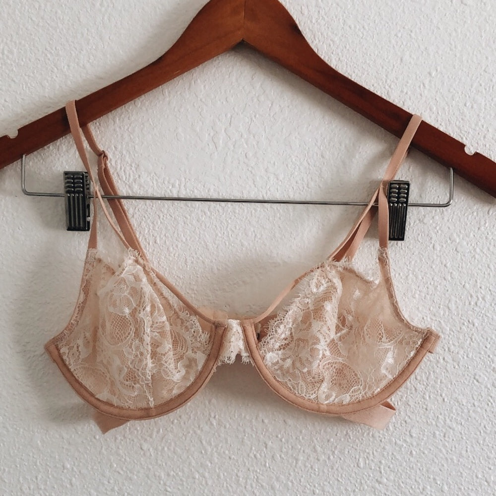 Nude Lace Cut Out Bralette