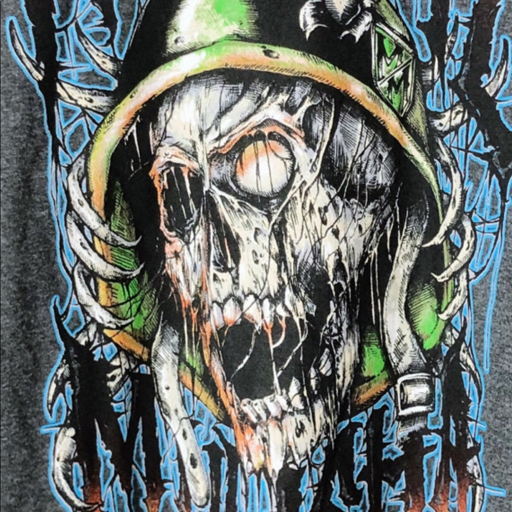 Metal Mulisha Gray Destroyer Zombie Graphic Shirt