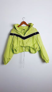 90s Cropped Neon Cinched Windbreaker