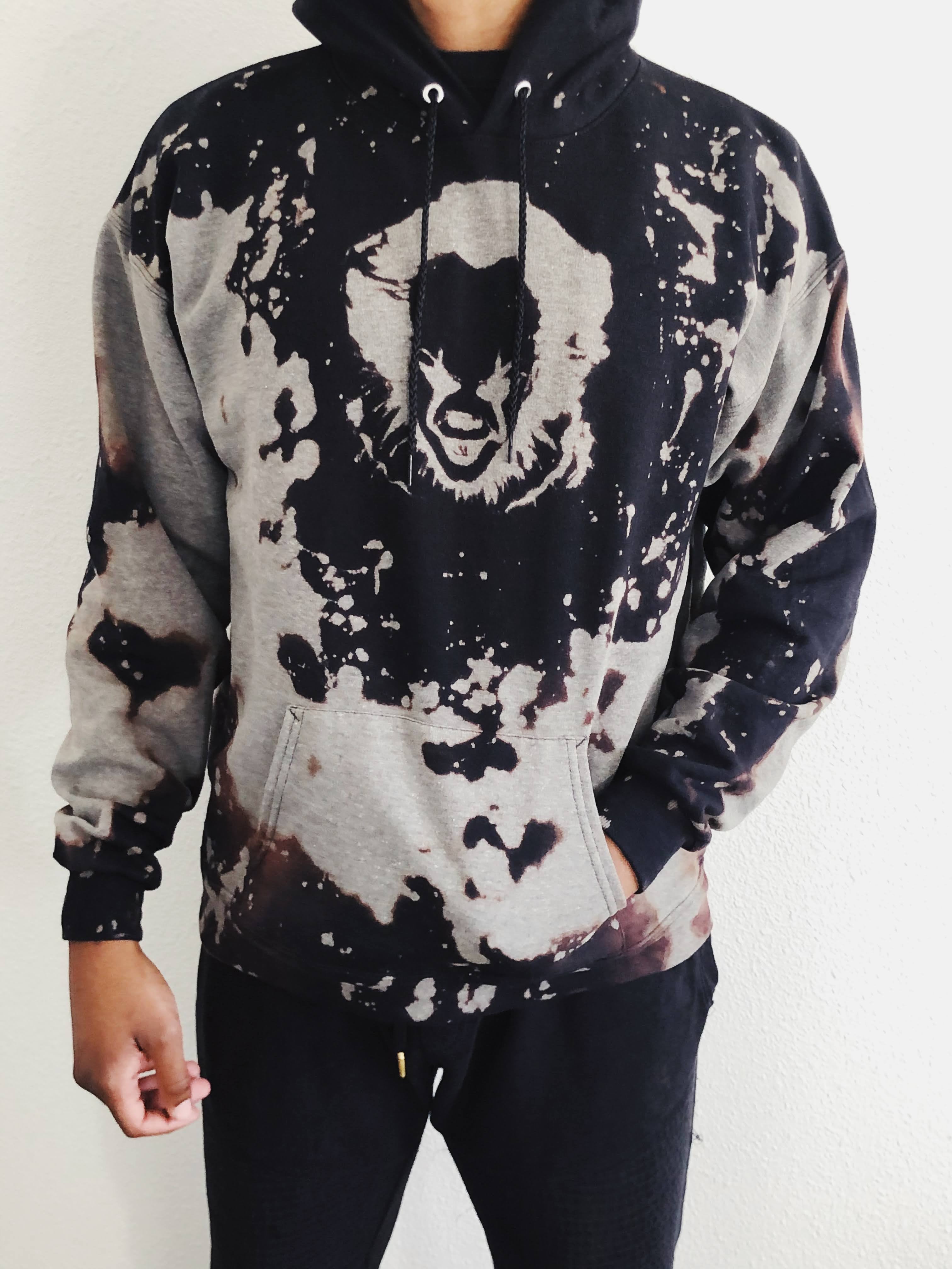 Custom Pennywise Acid Wash Eco Smart Hoodie