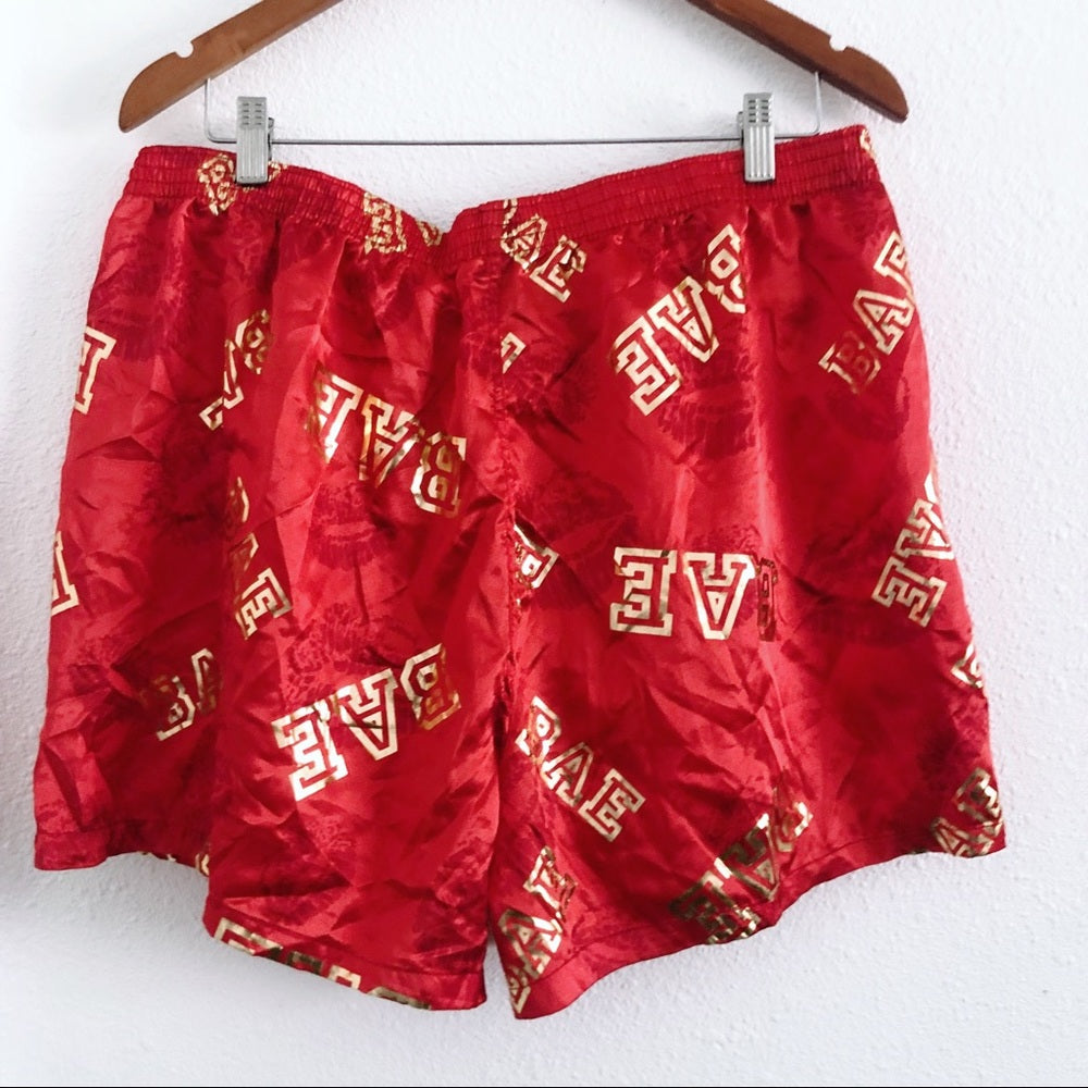 Unisex Red & Gold Top Drawer Bae Boxing Shorts