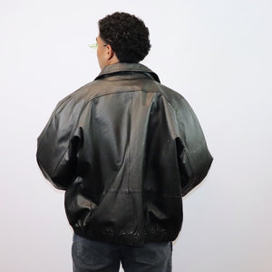 Vintage 90’s Black St. John’s Bay Leather Zip Up Jacket