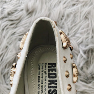 Tan Leopard Studded High Heel Platforms