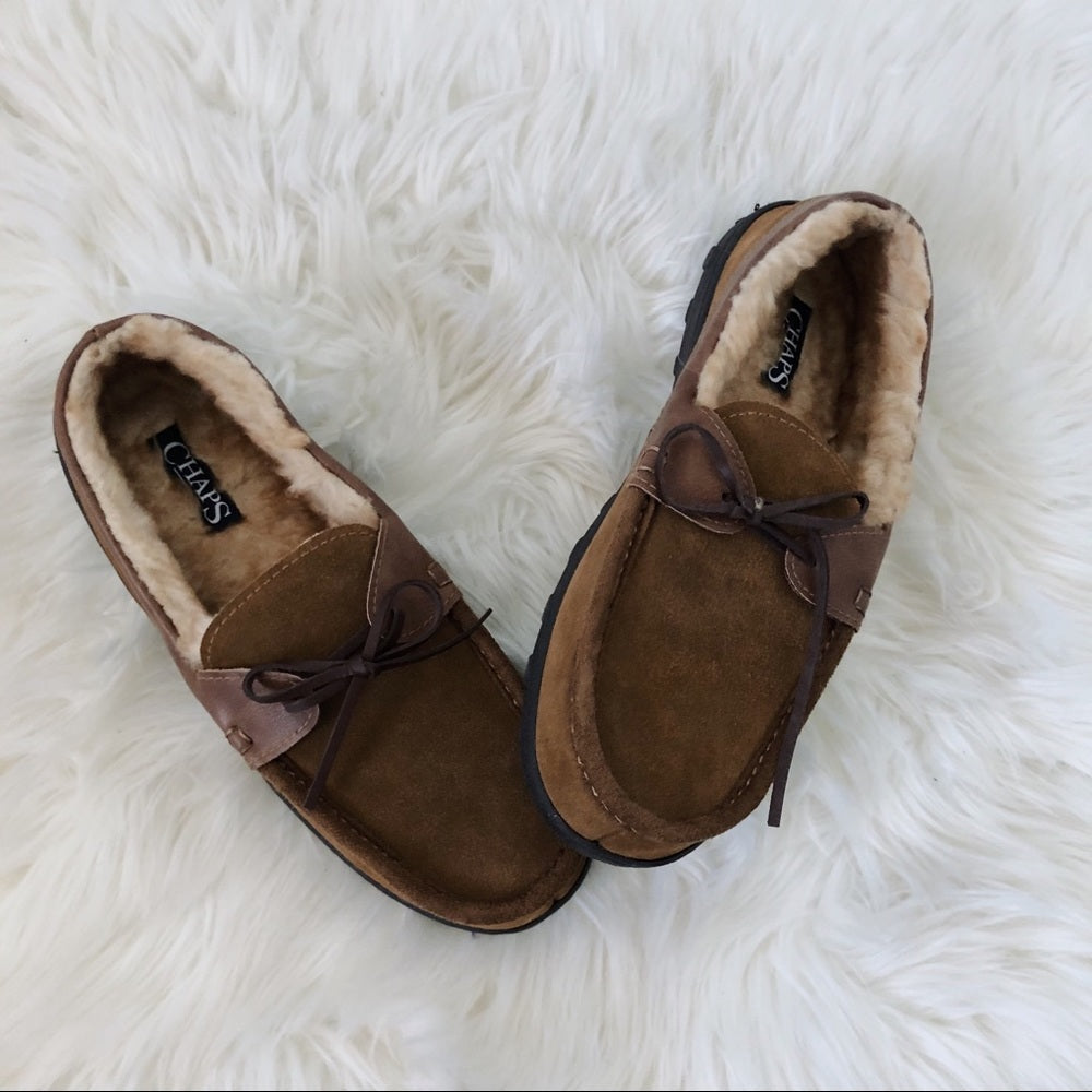 New Chaps Brown Soft Suede Moccasins