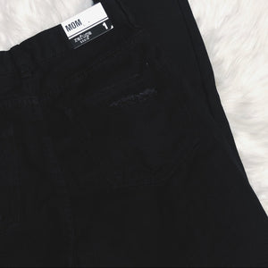 Refuge Black Distressed Denim Mom Pants