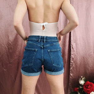 Vintage Bill Blass Dark Denim Petite Cuffed Jean Shorts