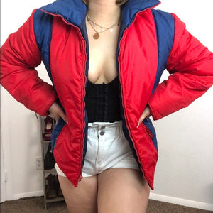 Swing West Red & Blue Puffer Outdoor Jacket