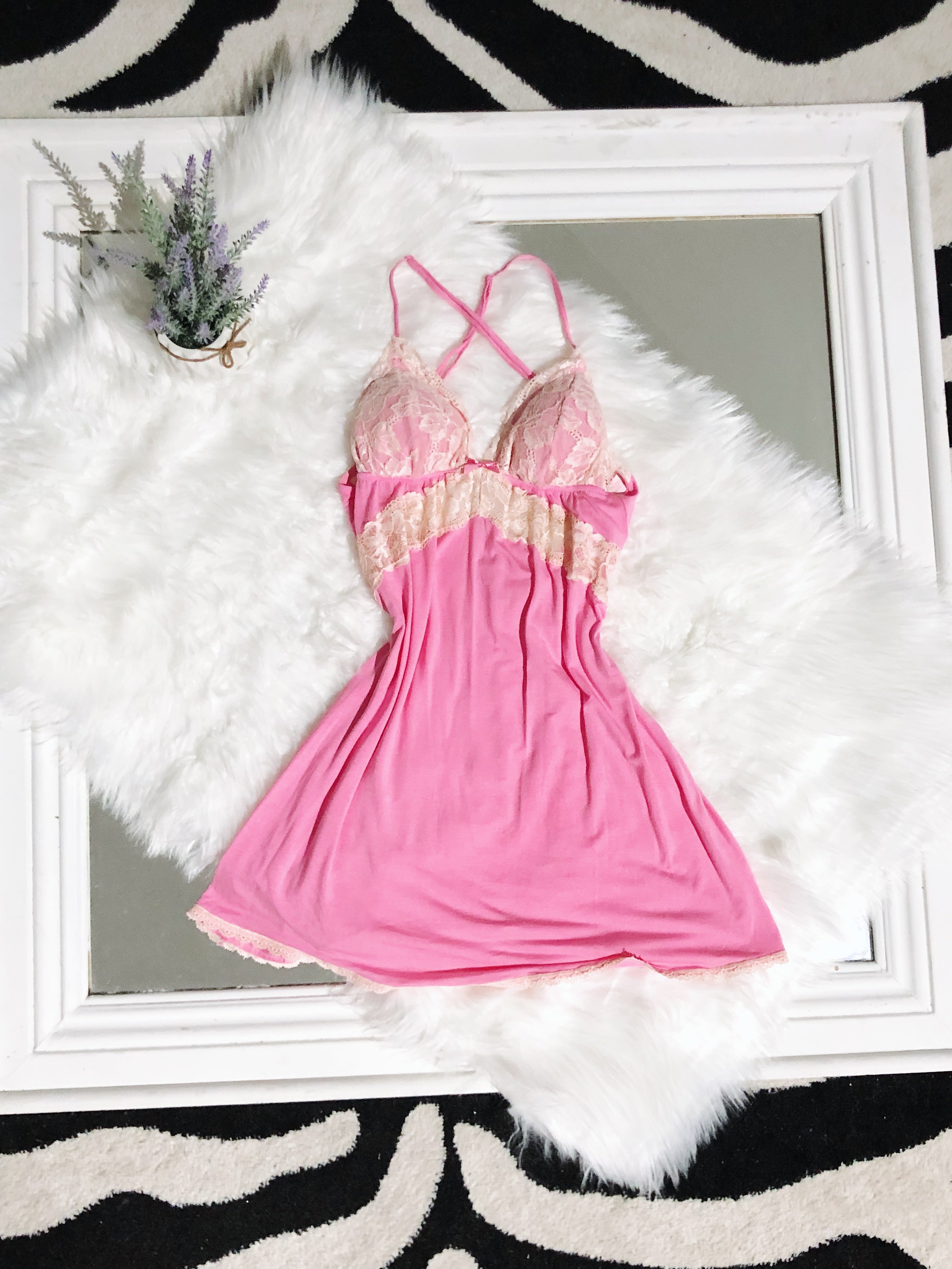 Victoria’s Secret Pink Lace Detailed Slip Dress