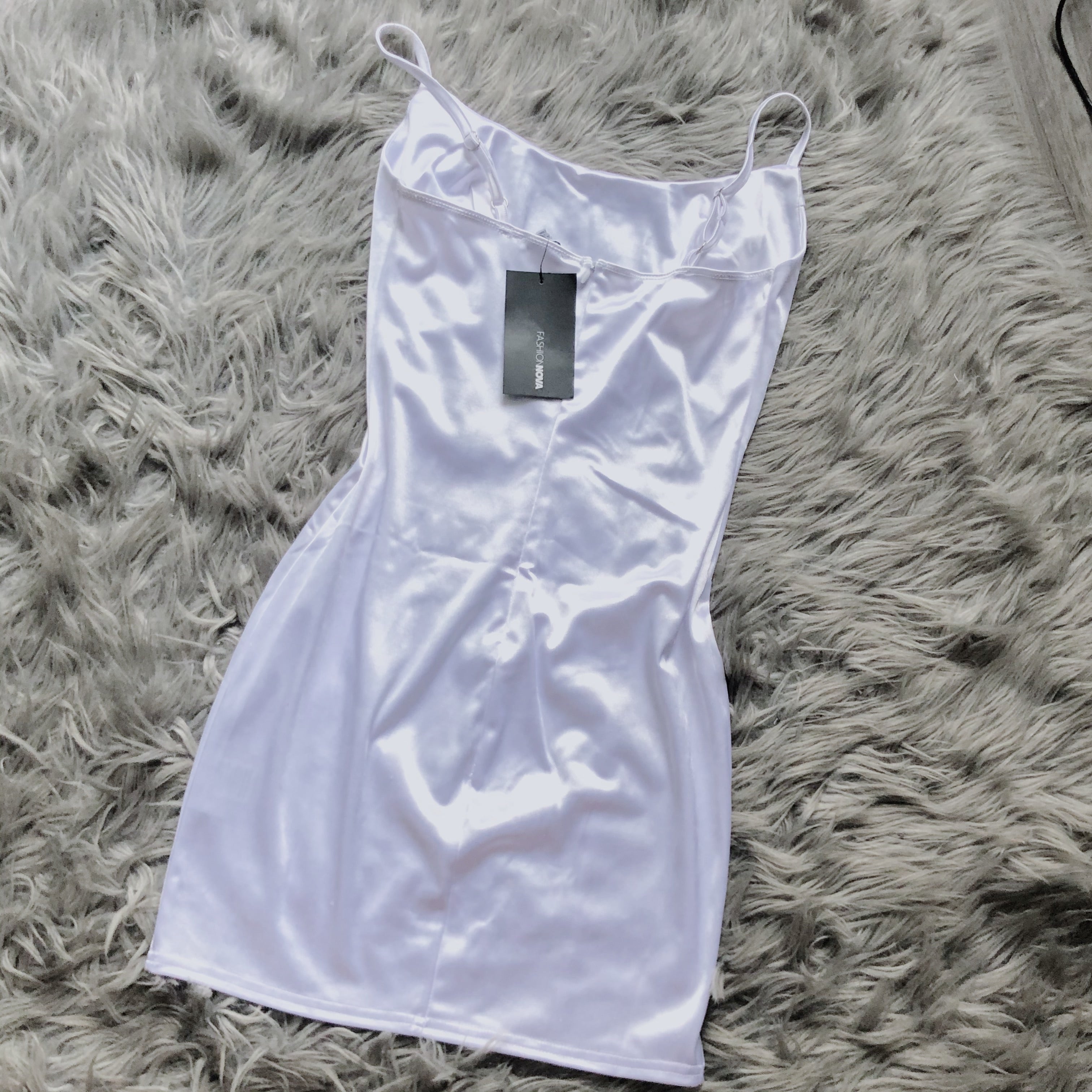 NWT White Satin Smooth Mini Dress