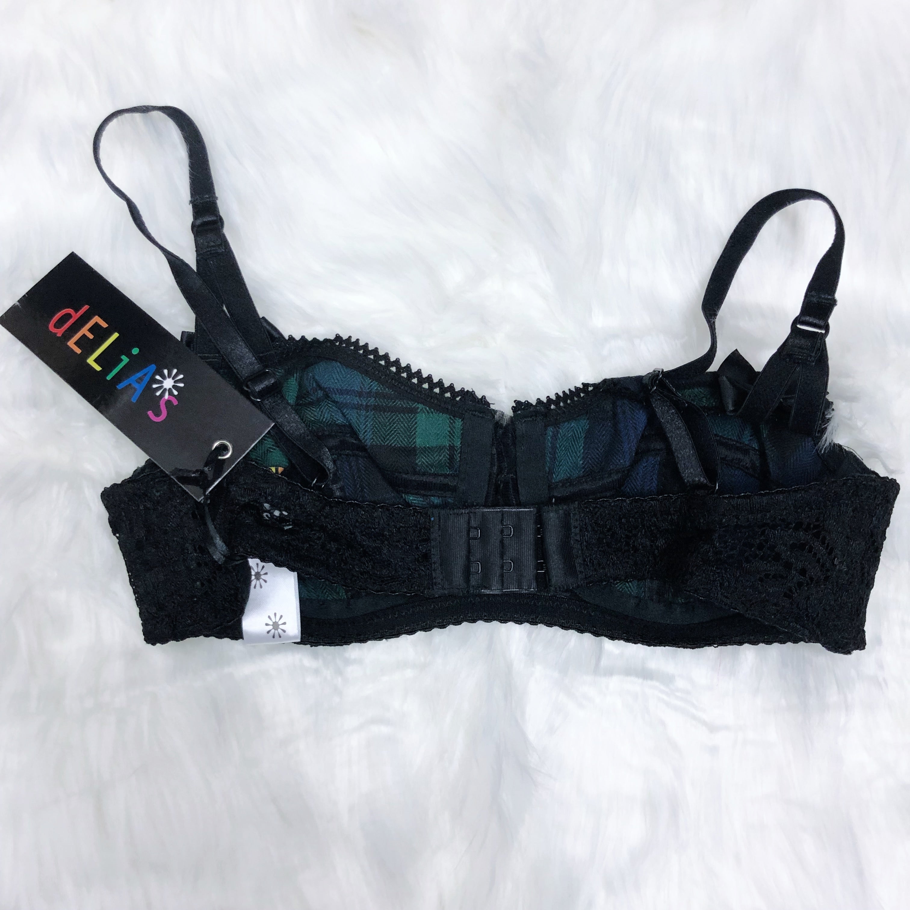 Dolls Kill Jeepers Peepers Plaid Underwire Bra