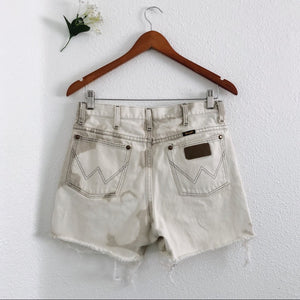 Bleached Acid Wash Tan Wrangler Shorts